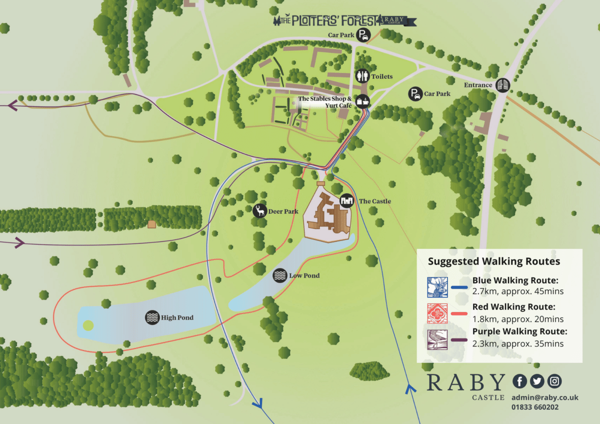 Raby Castle Map