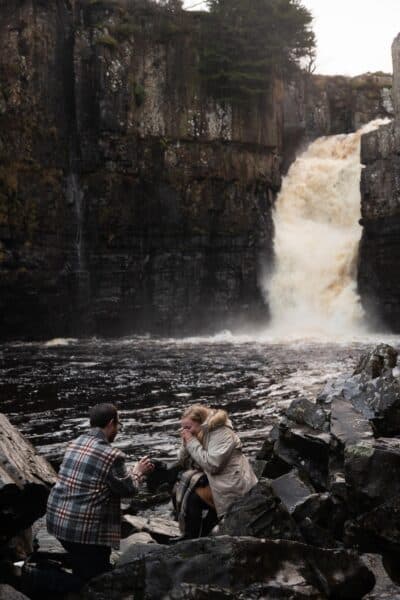 High Force Waterfall Proposal. Credit Claire Collinson Photography