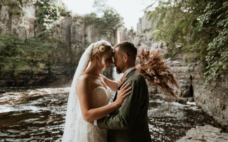 High Force Waterfall is the venue for this intimate wedding in County Durham