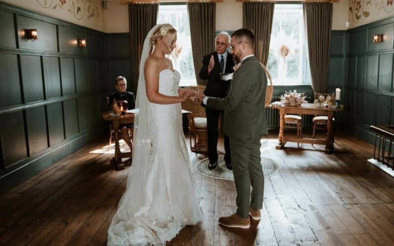 The Bride and Groom at High Force Hotel in their County Durham Wedding