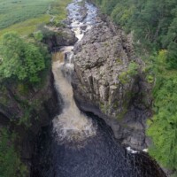 Drone image of High Force Waterfall