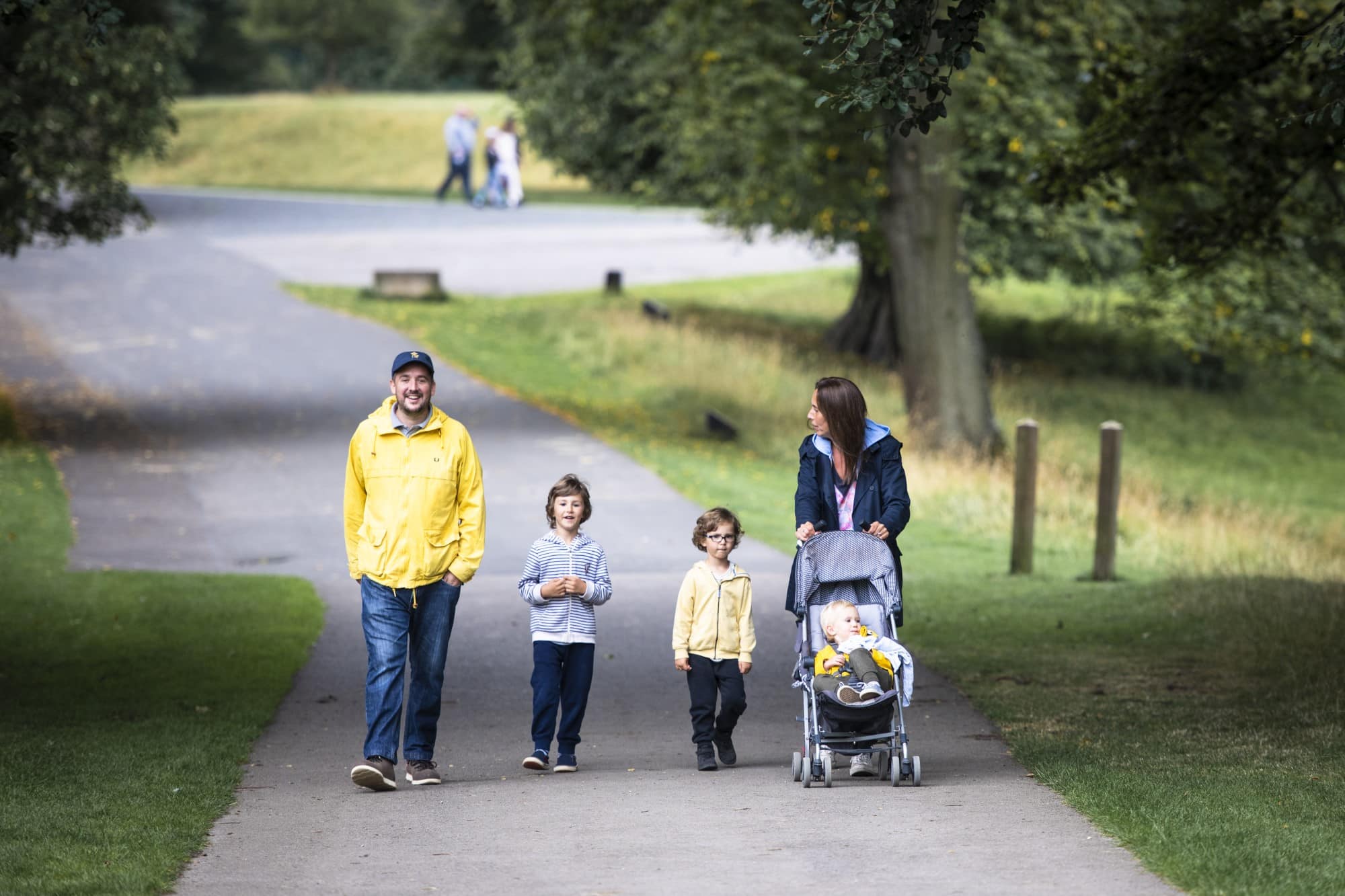 Family walking in the Park at Raby Castle