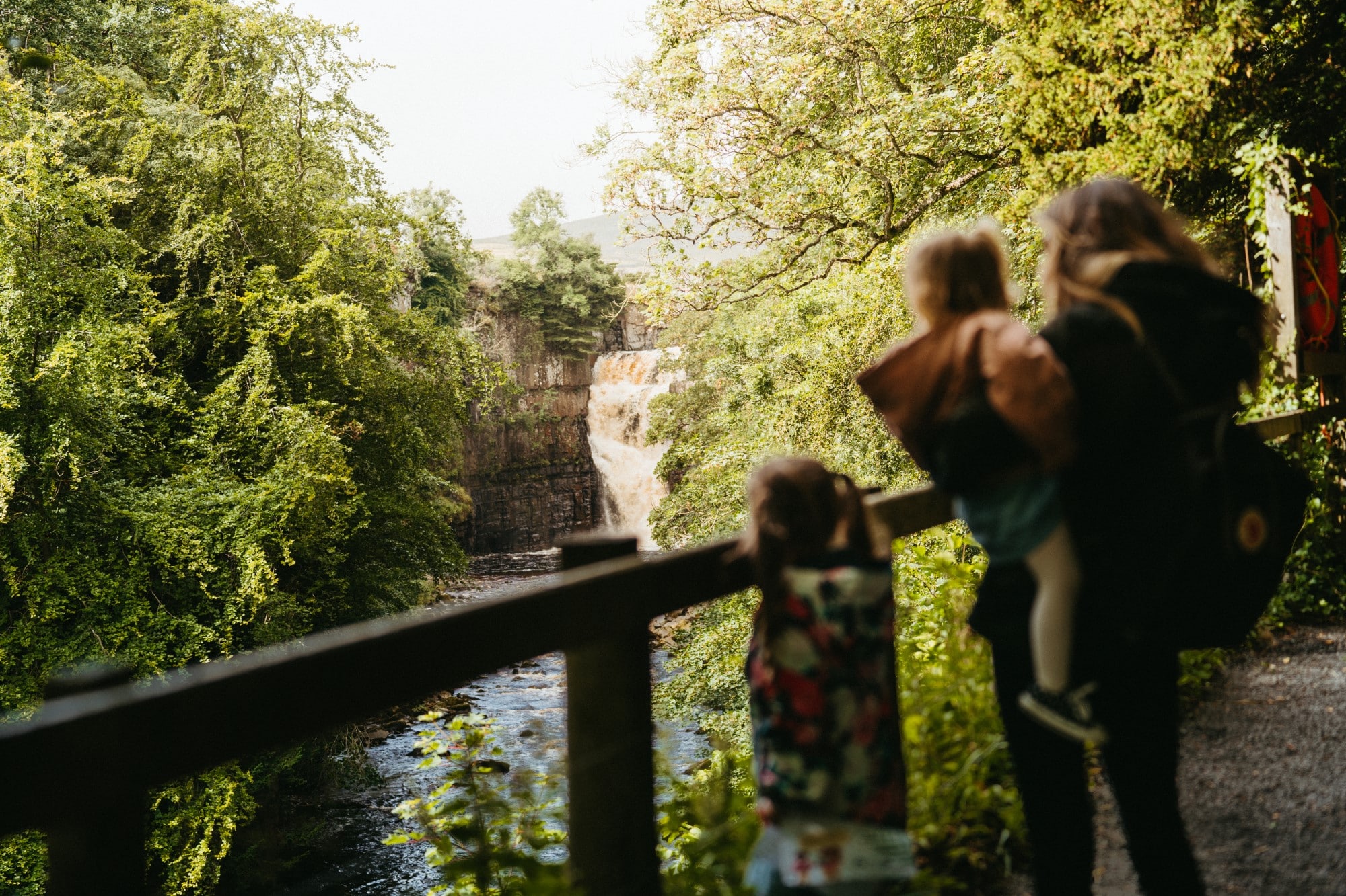 Children at High Force Waterfall County Durham