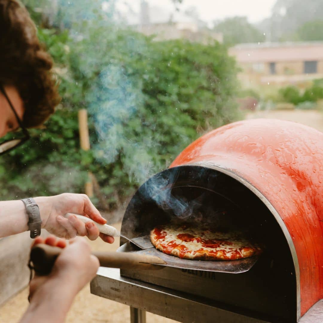 Wood-fired pizza served fresh in the scenic grounds of Raby Castle.