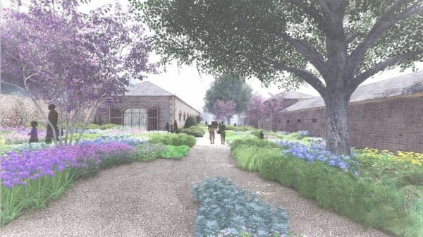 CGI of the Duchess' Walk within The Rising development