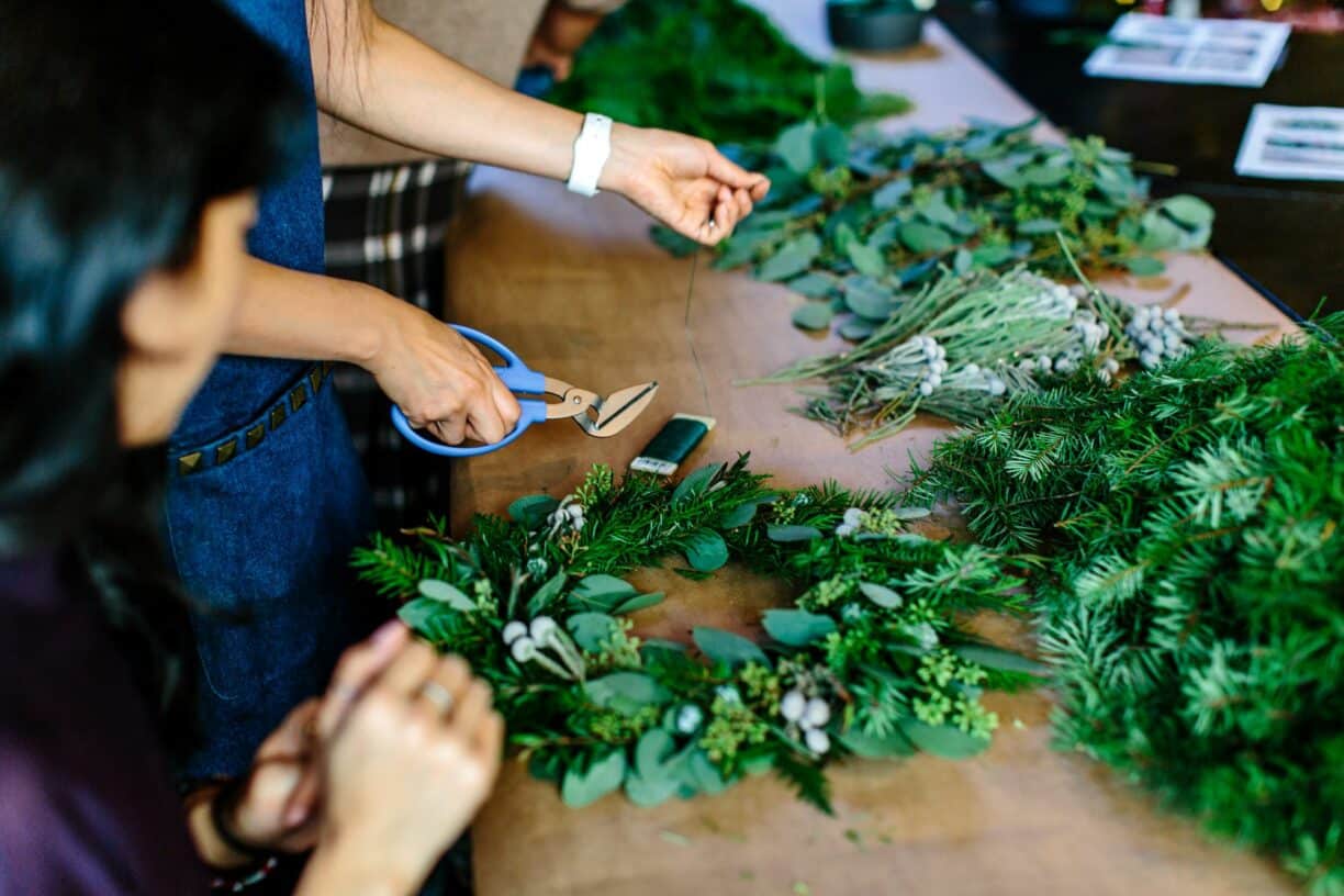 Festive Wreath making workshop at raby castle park and gardens festive activities near me this christmas county durham