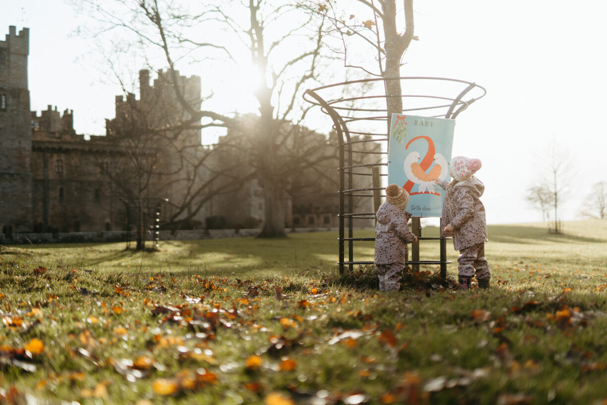 Children's trail in the Deer Park this winter. Raby Castle, County Durham