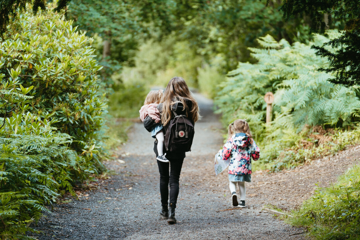 Children exploring the Little Bees’ Trail at High Force Waterfall with activity sheet in hand