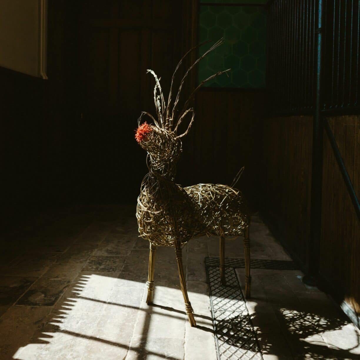 Handcrafted willow reindeer Christmas decoration made at Raby Castle’s festive craft workshop.