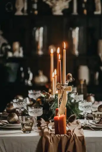 Tablescape with Periwinkle Barn, Raby Castle, Park & Gardens