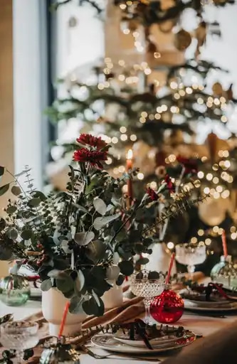 Tablescape with Periwinkle Barn, Raby Castle, Park & Gardens