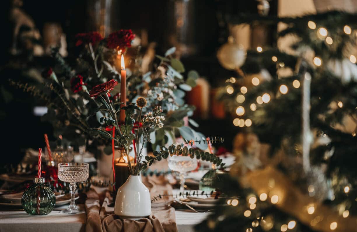 Tablescape with Periwinkle Barn