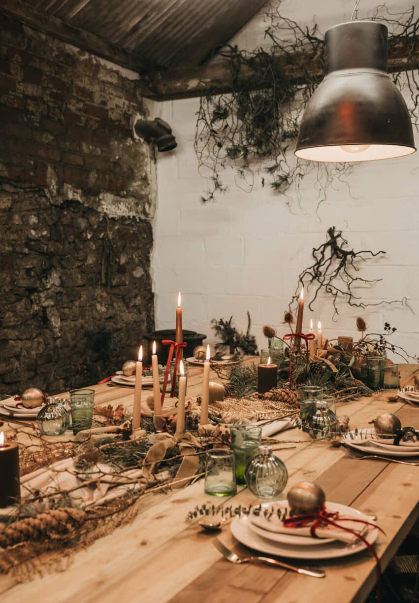 Tablescape with Periwinkle Barn